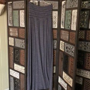 Navy &white striped maxi dress